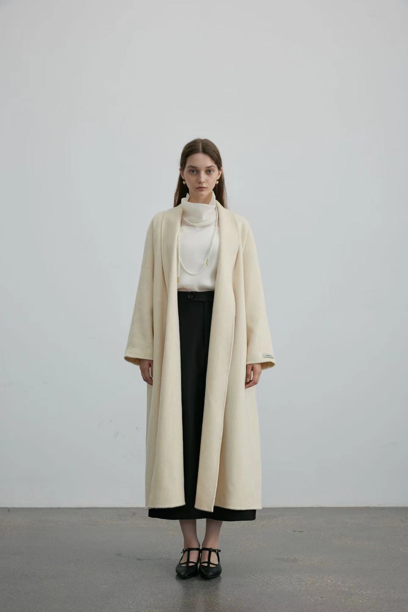 Handmade Double-Face 100% Bathrobe Wool Coat