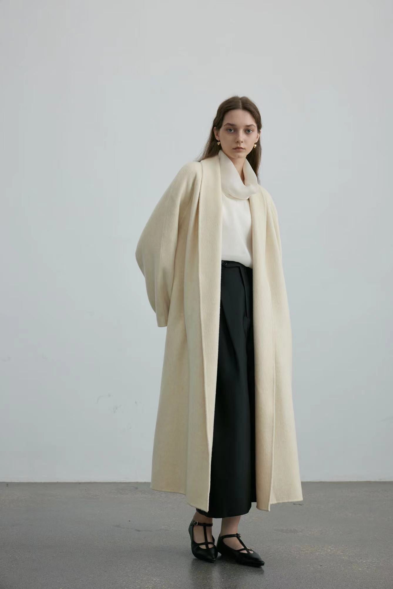 Handmade Double-Face 100% Bathrobe Wool Coat