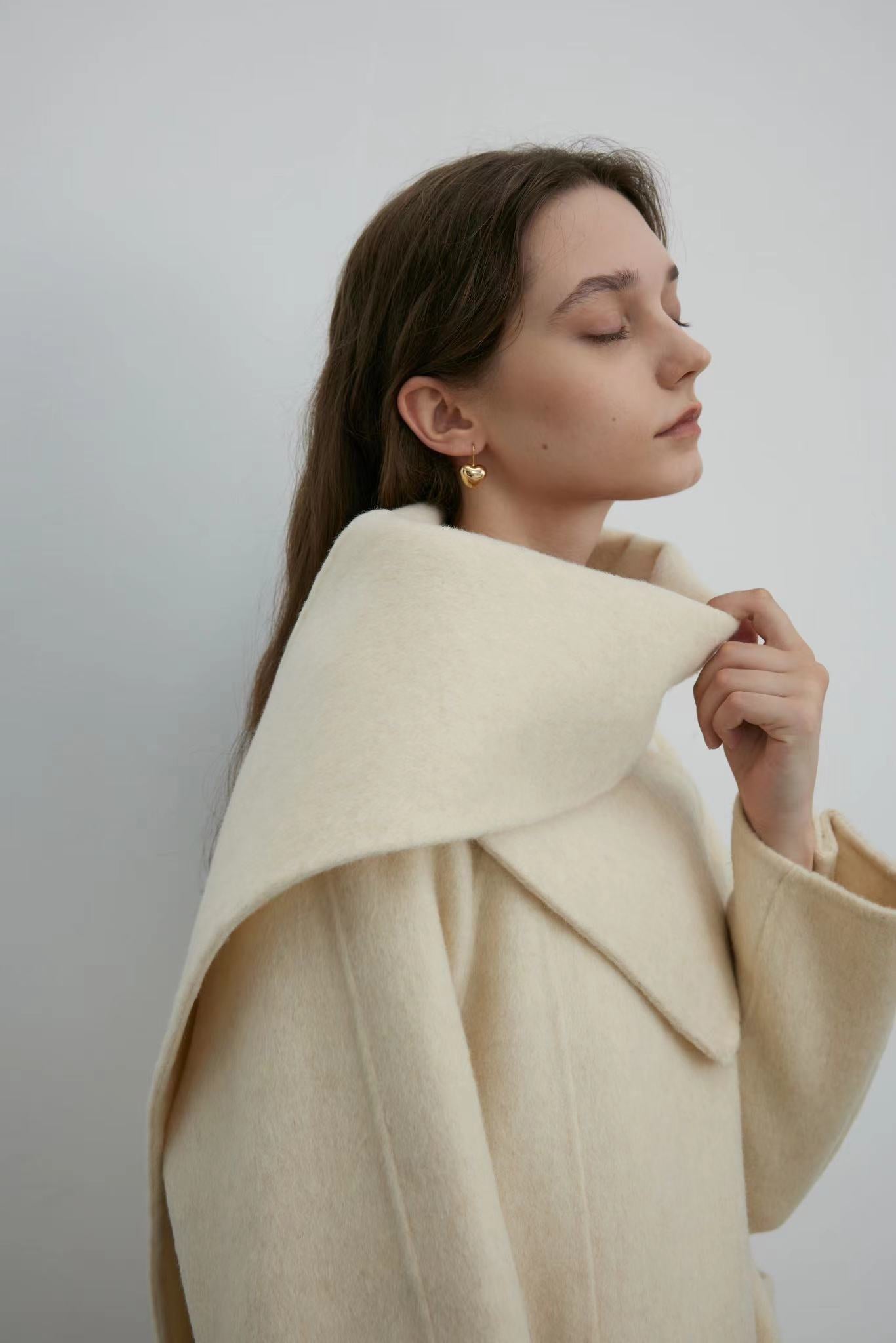 Handmade Double-faced 100% Wool Scarf Coat