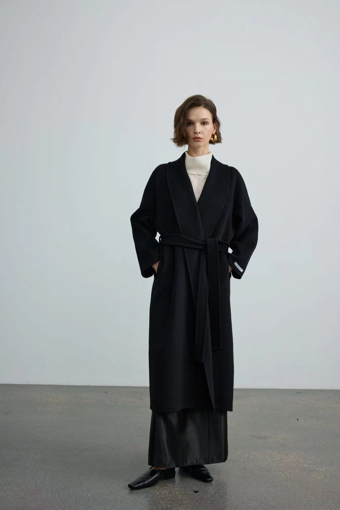 Handmade Double-Face 100% Bathrobe Wool Coat