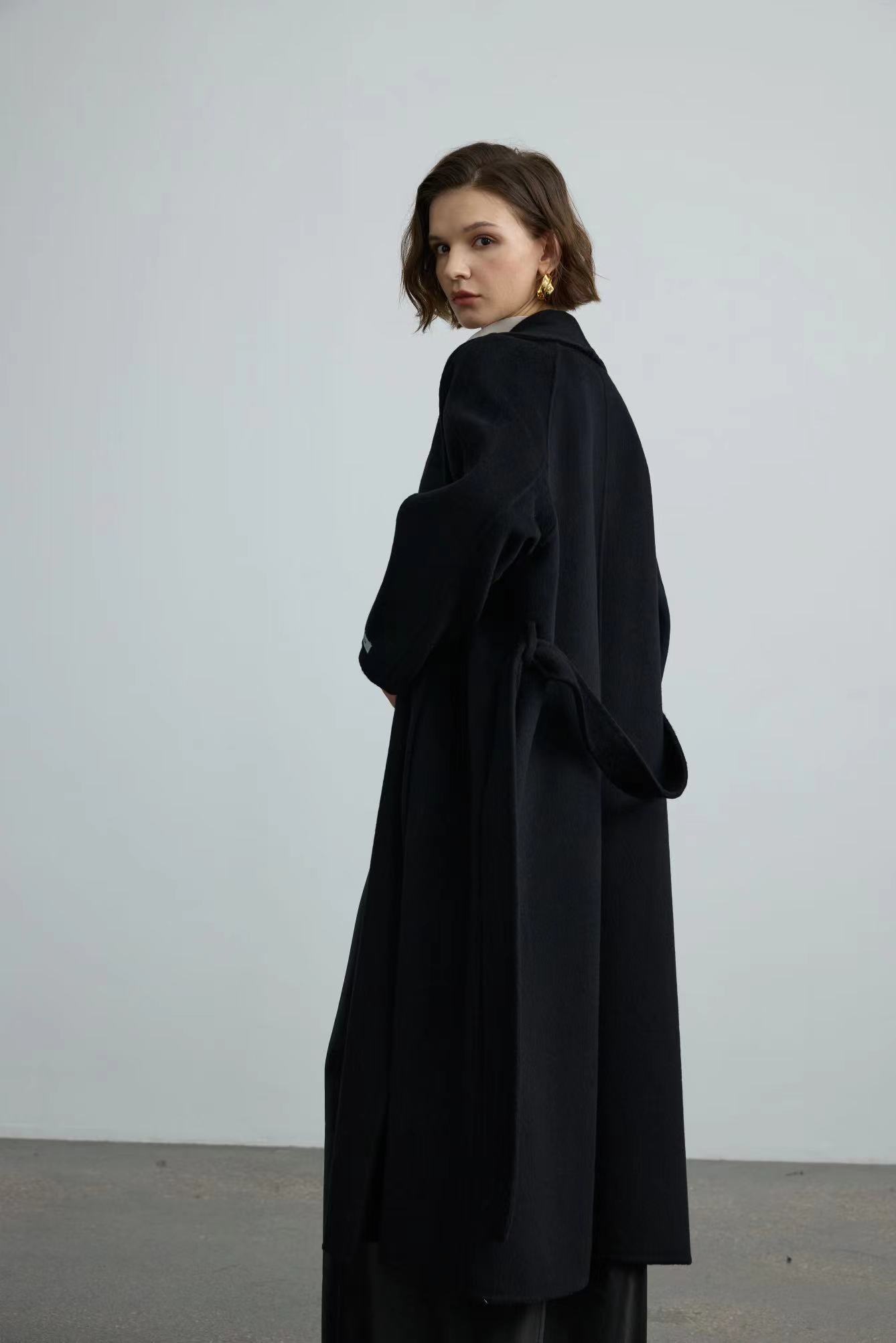 Handmade Double-Face 100% Bathrobe Wool Coat