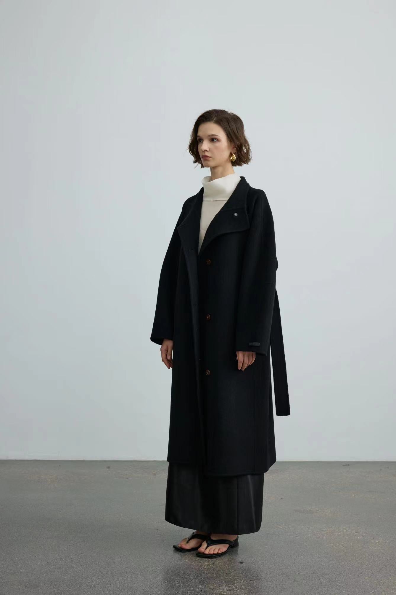 Handmade Double-Face 100% Single-breasted Wool Coat