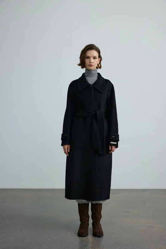 Handmade Double-face 100% Wool Coat With Square Collar