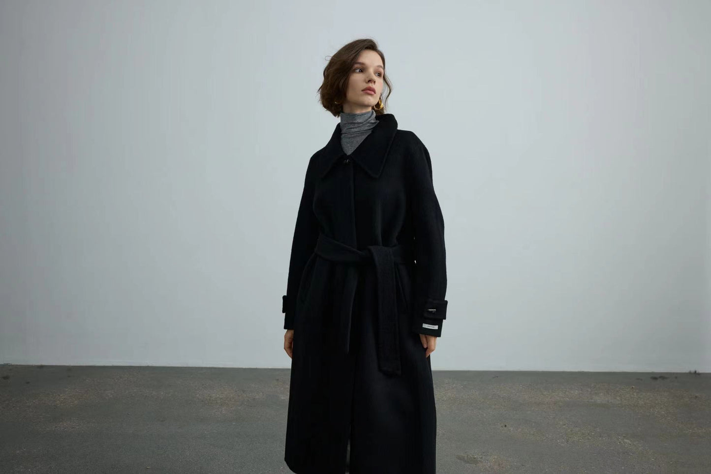 Handmade Double-face 100% Wool Coat With Square Collar