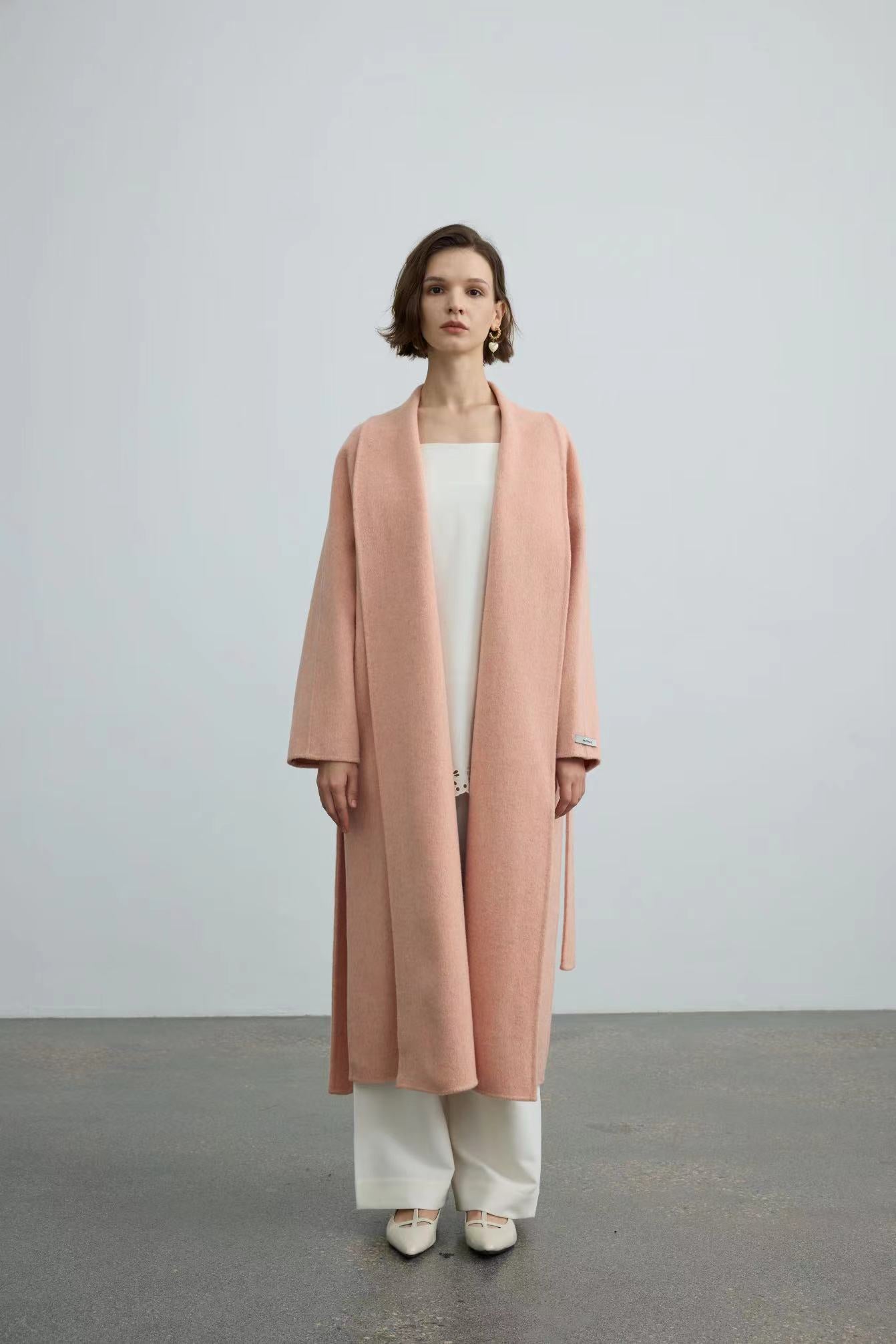 Handmade Double-Face 100% Bathrobe Wool Coat