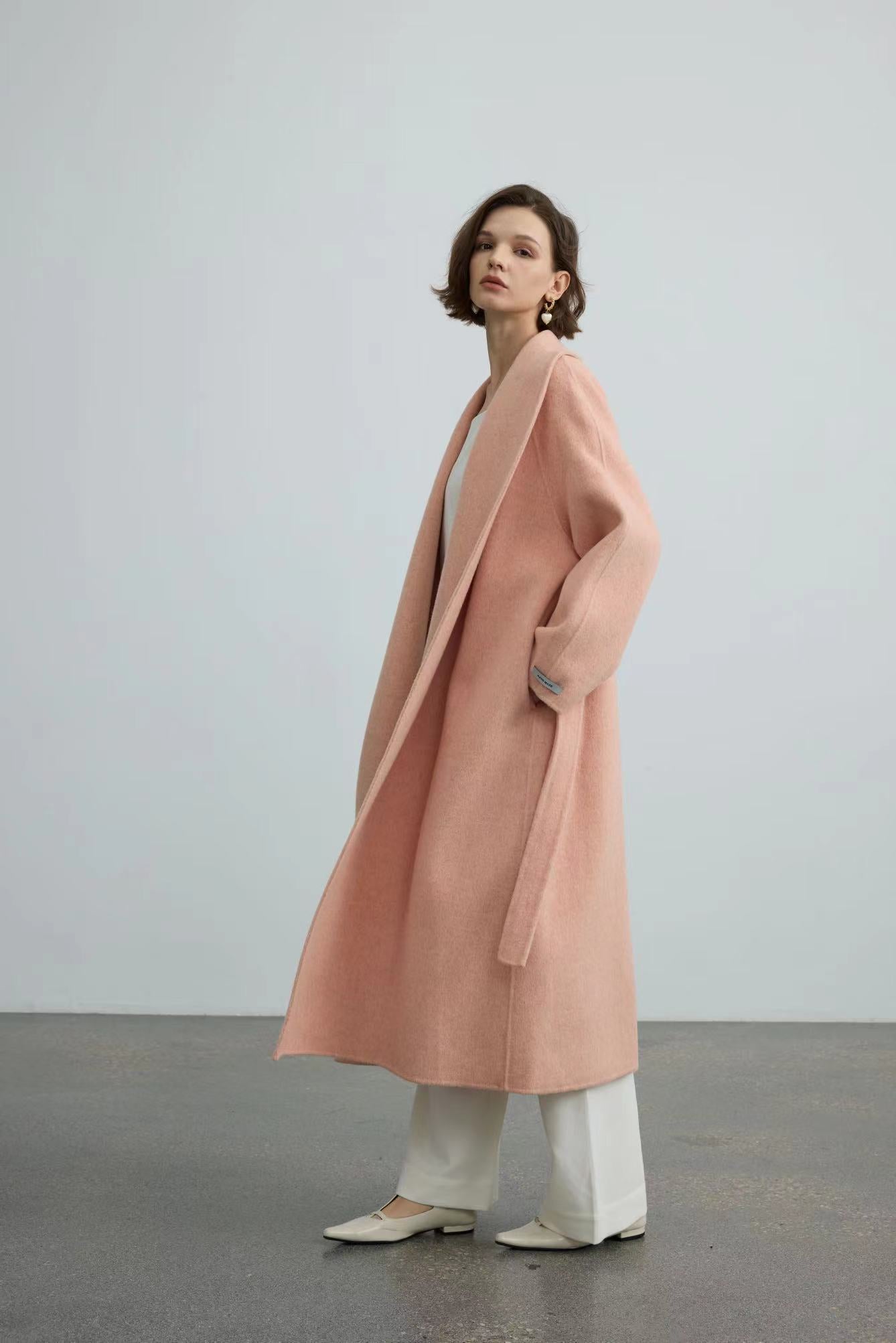 Handmade Double-Face 100% Bathrobe Wool Coat