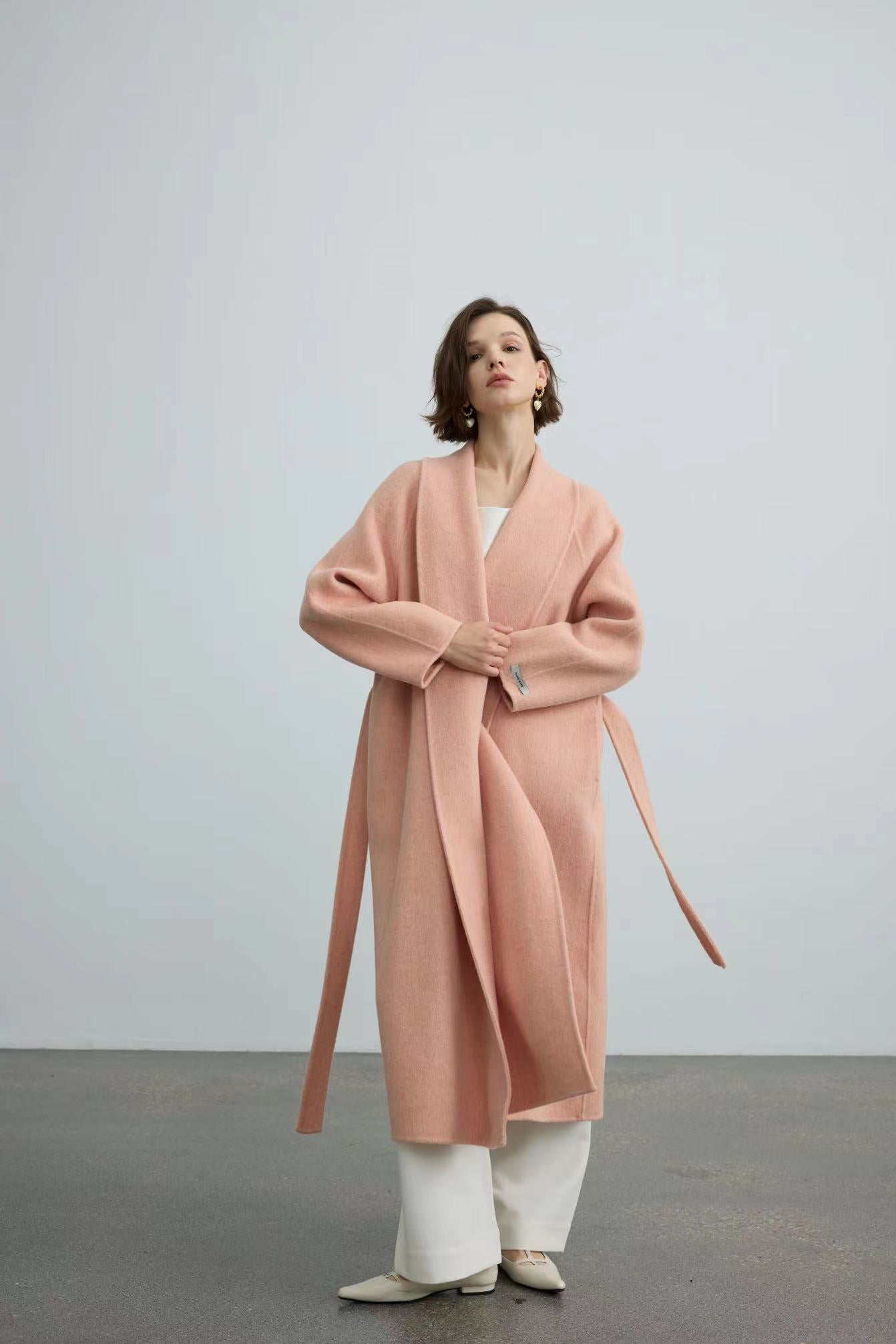 Handmade Double-Face 100% Bathrobe Wool Coat