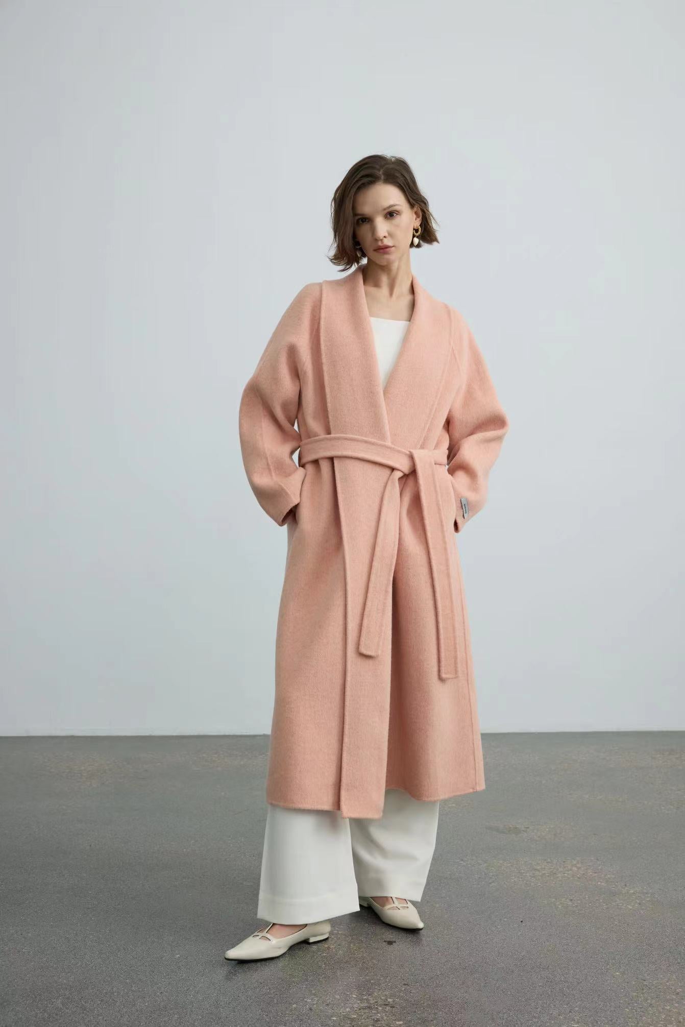 Handmade Double-Face 100% Bathrobe Wool Coat