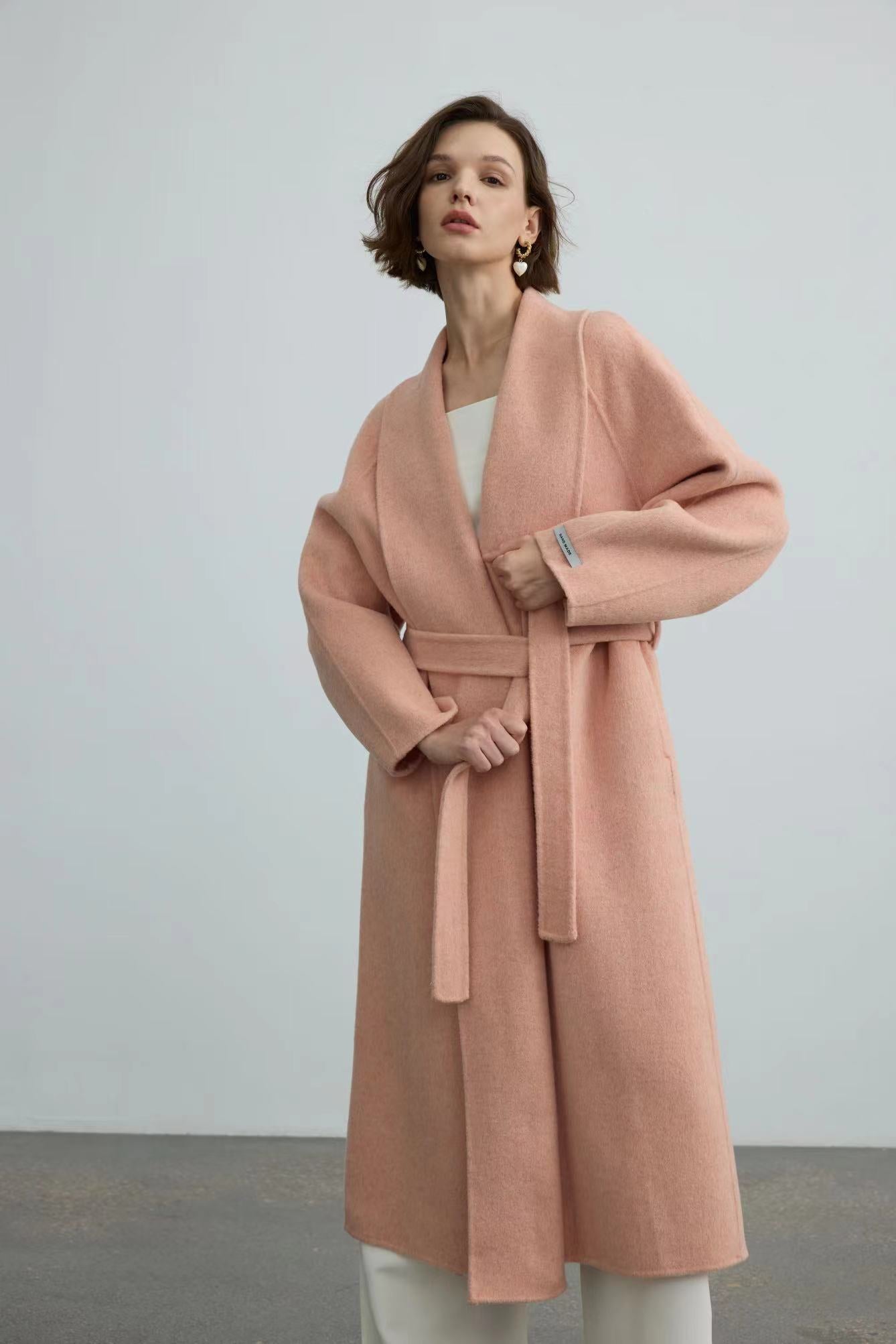 Handmade Double-Face 100% Bathrobe Wool Coat