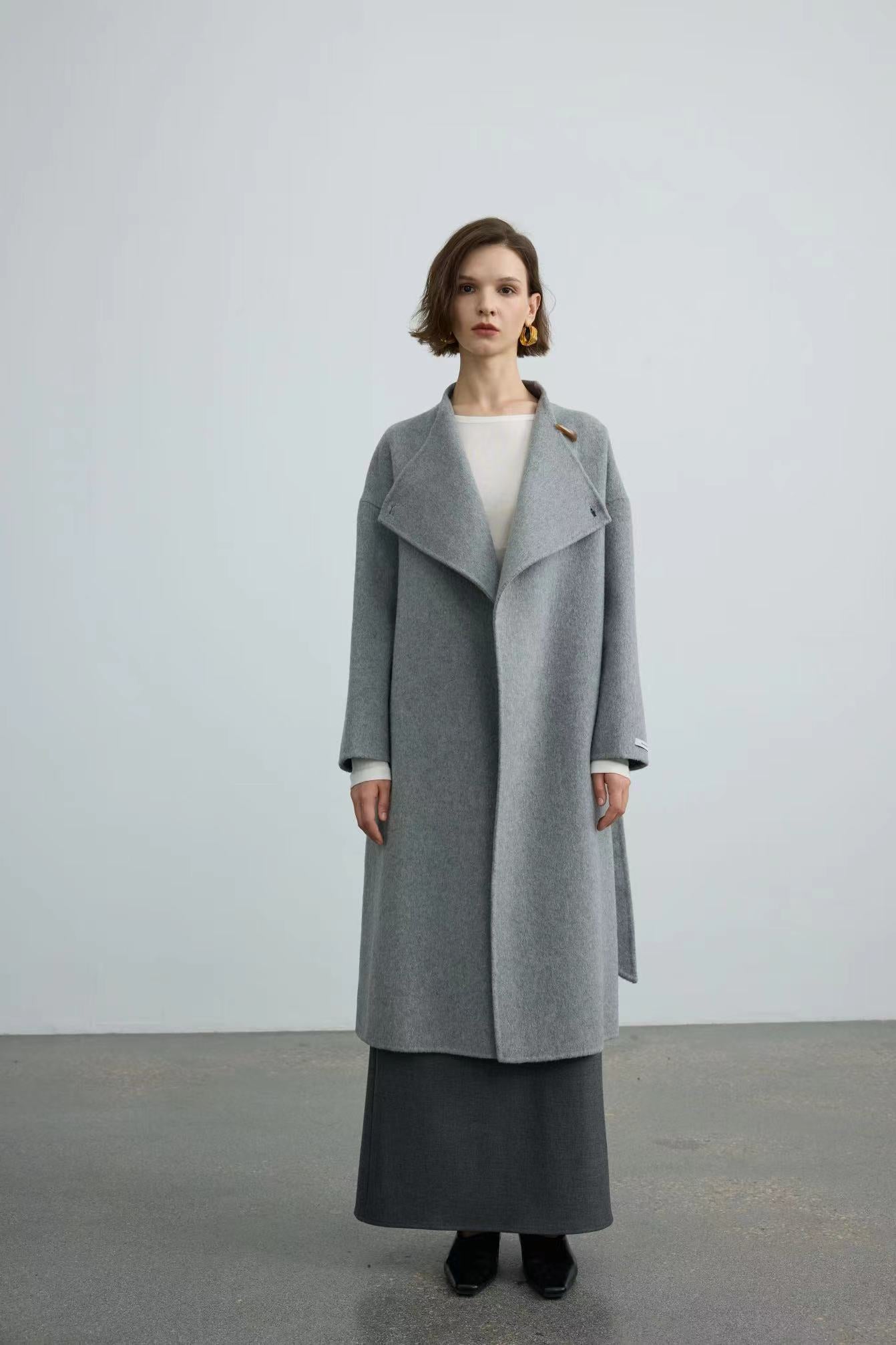 Handmade Double-Face 80% Wool Coat With Horn Button